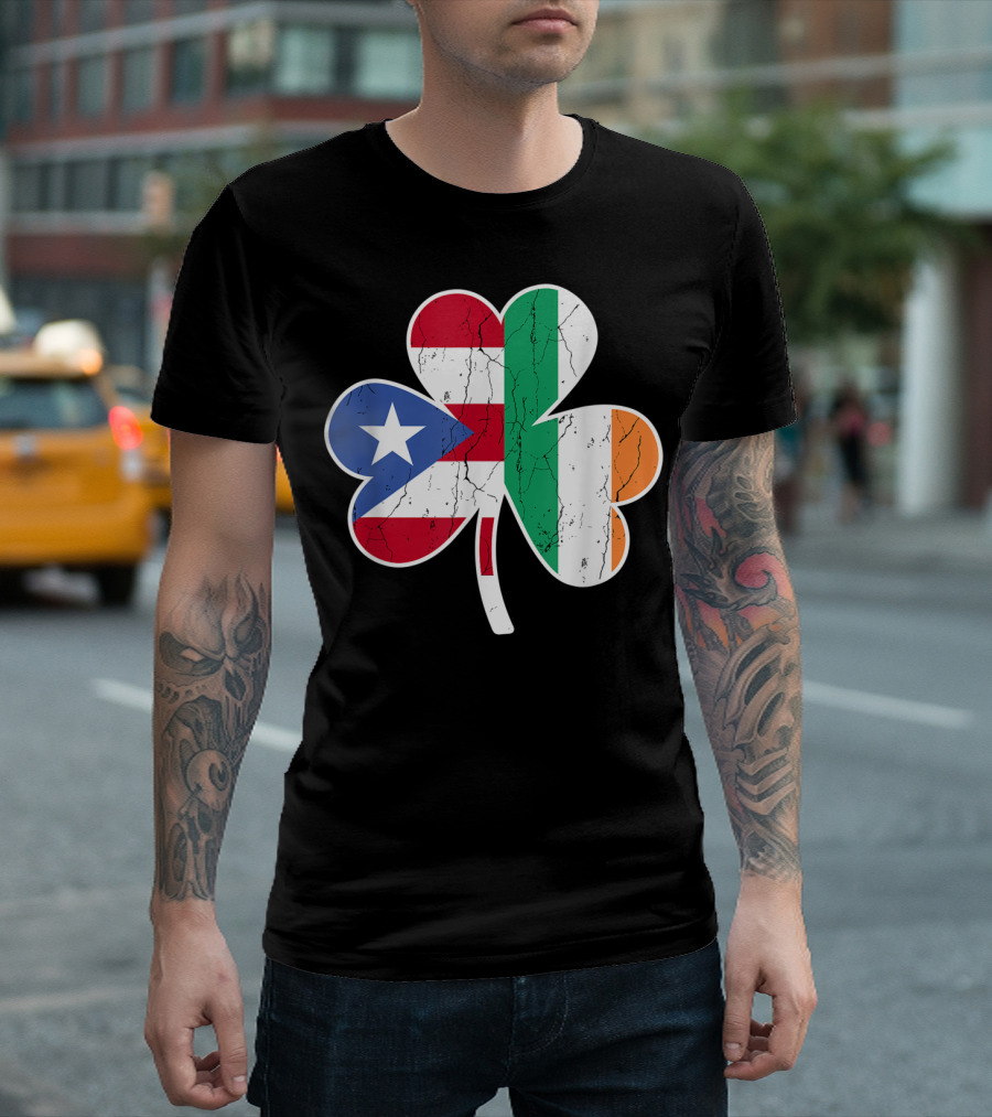 Irish Puerto Rican Shamrock St Patrick's Day T-Shirt