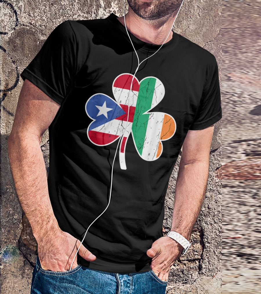 Irish Puerto Rican Shamrock St Patrick's Day T-Shirt