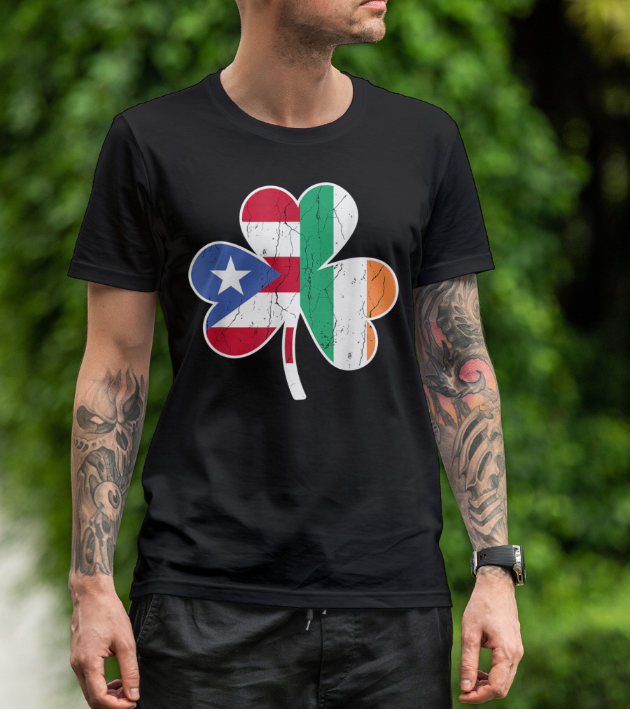 Irish Puerto Rican Shamrock St Patrick's Day T-Shirt