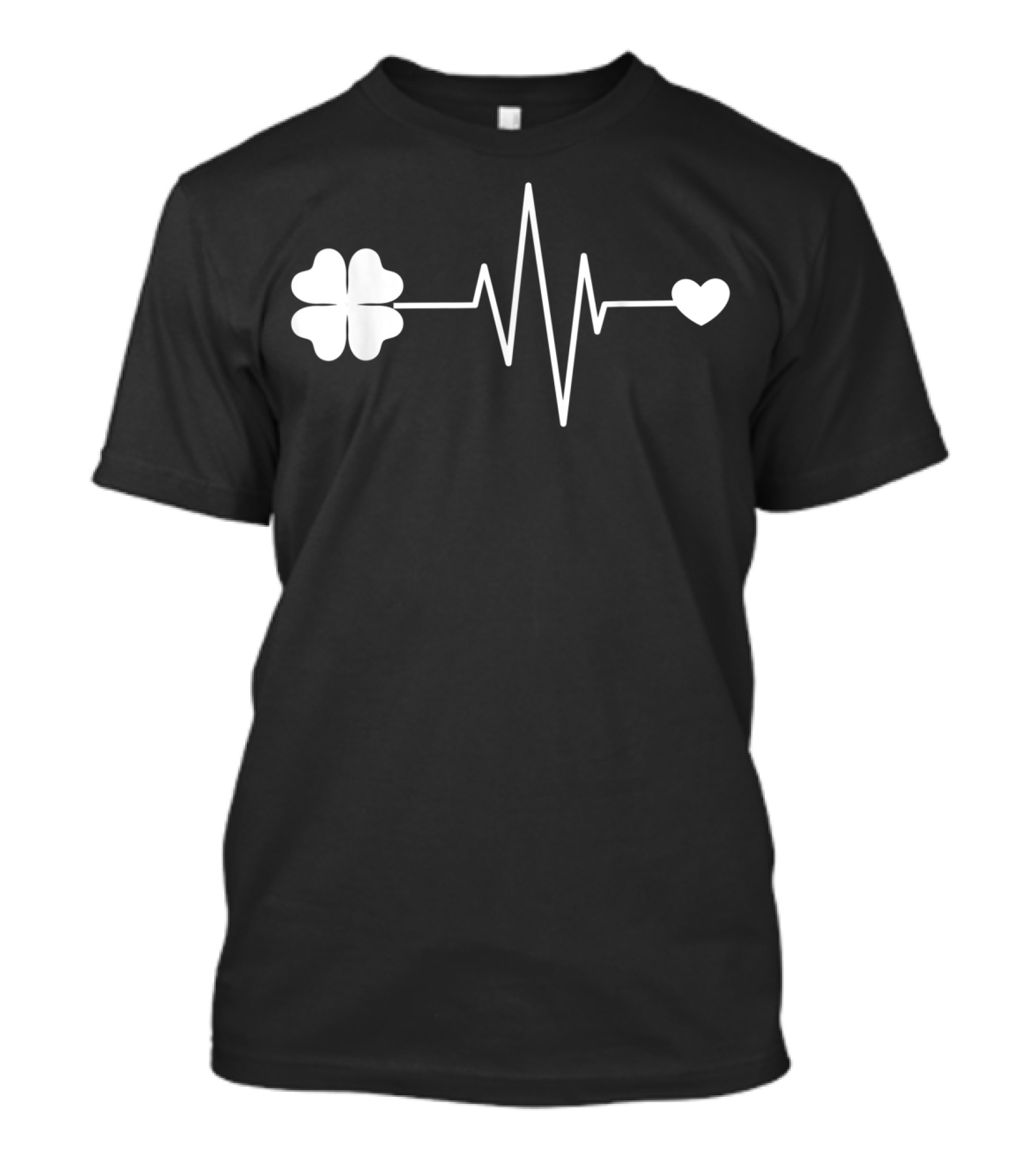Irish Clovers Shamrock Heartbeat EKG T-Shirt