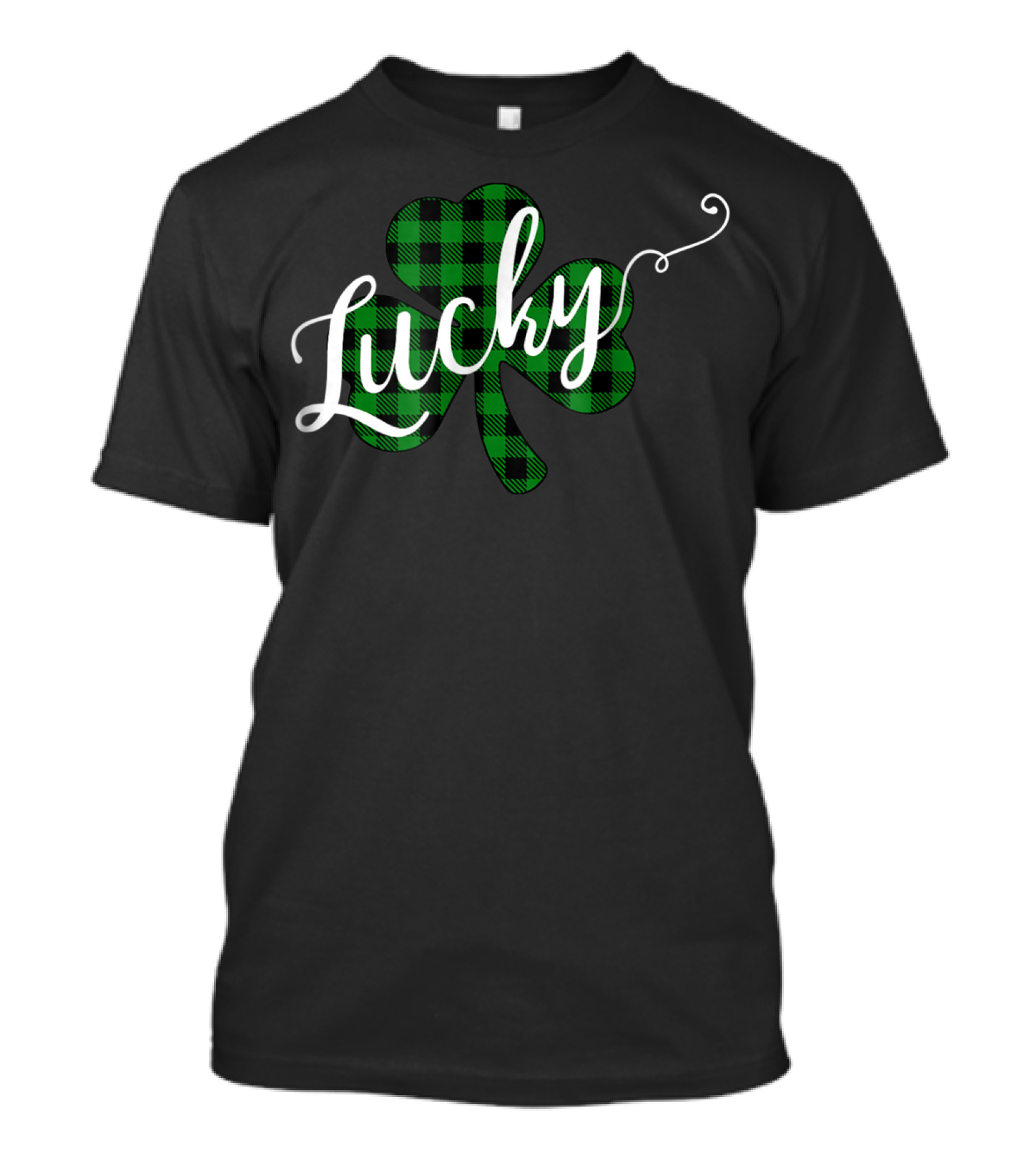 Lucky Shamrock Green Buffalo Plaid T-Shirt