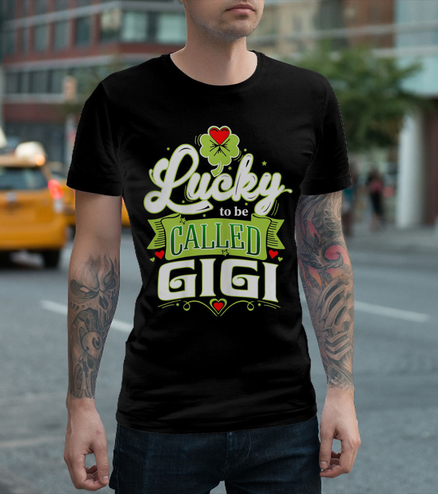 Lucky To Be Called Gigi St Patrick's Day Shamrock Hearts T-Shirt