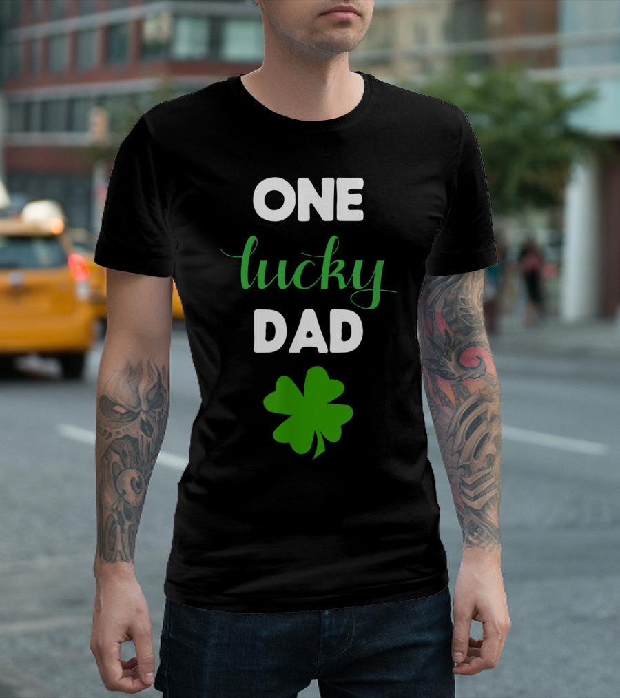 One Lucky Dad Shamrock St Patrick's Day Family Match T-Shirt