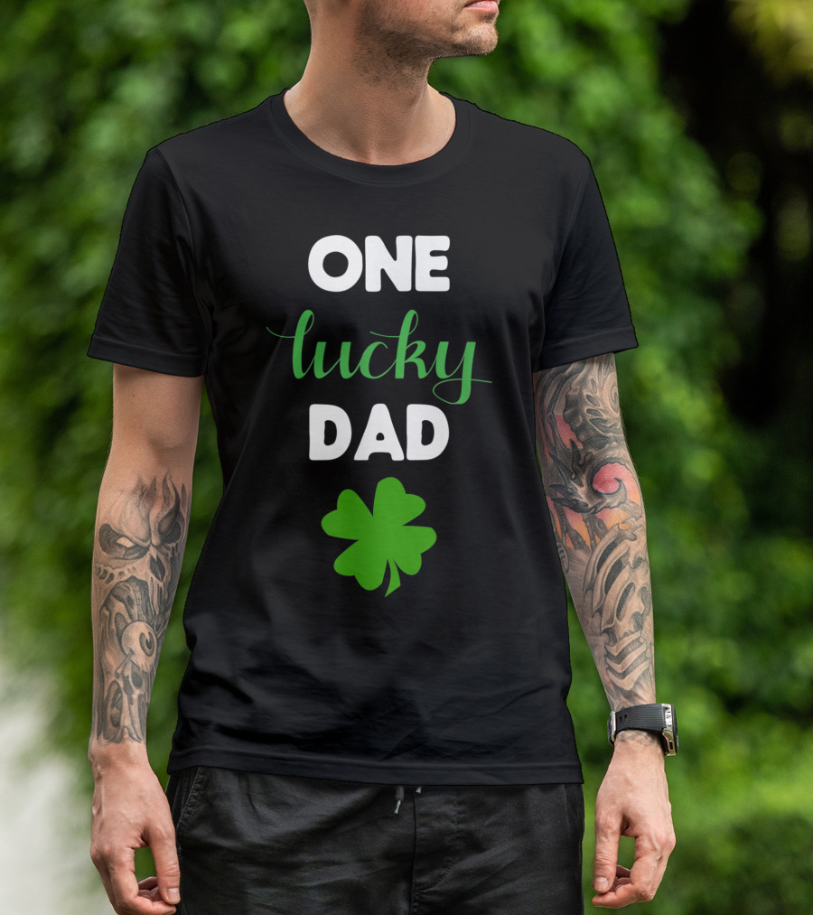 One Lucky Dad Shamrock St Patrick's Day Family Match T-Shirt