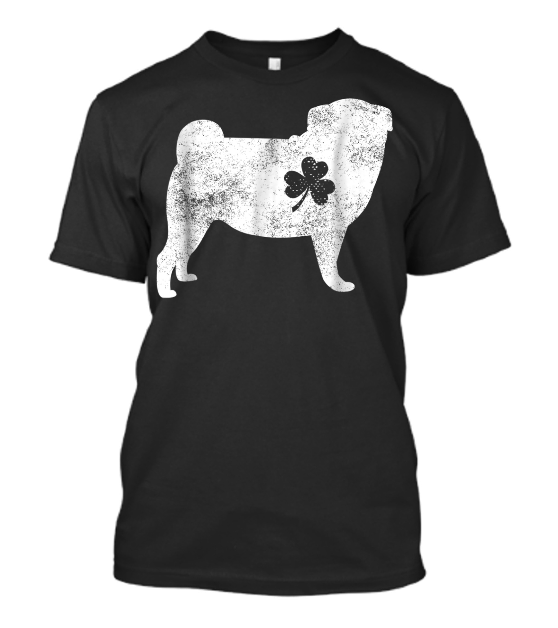 Pug With Clover Silhouette St Patrick's Day T-Shirt