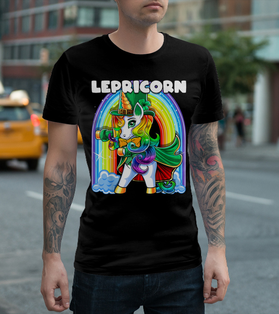 Lepricorn Rainbow Flossing Unicorn St Patrick's Day T-Shirt