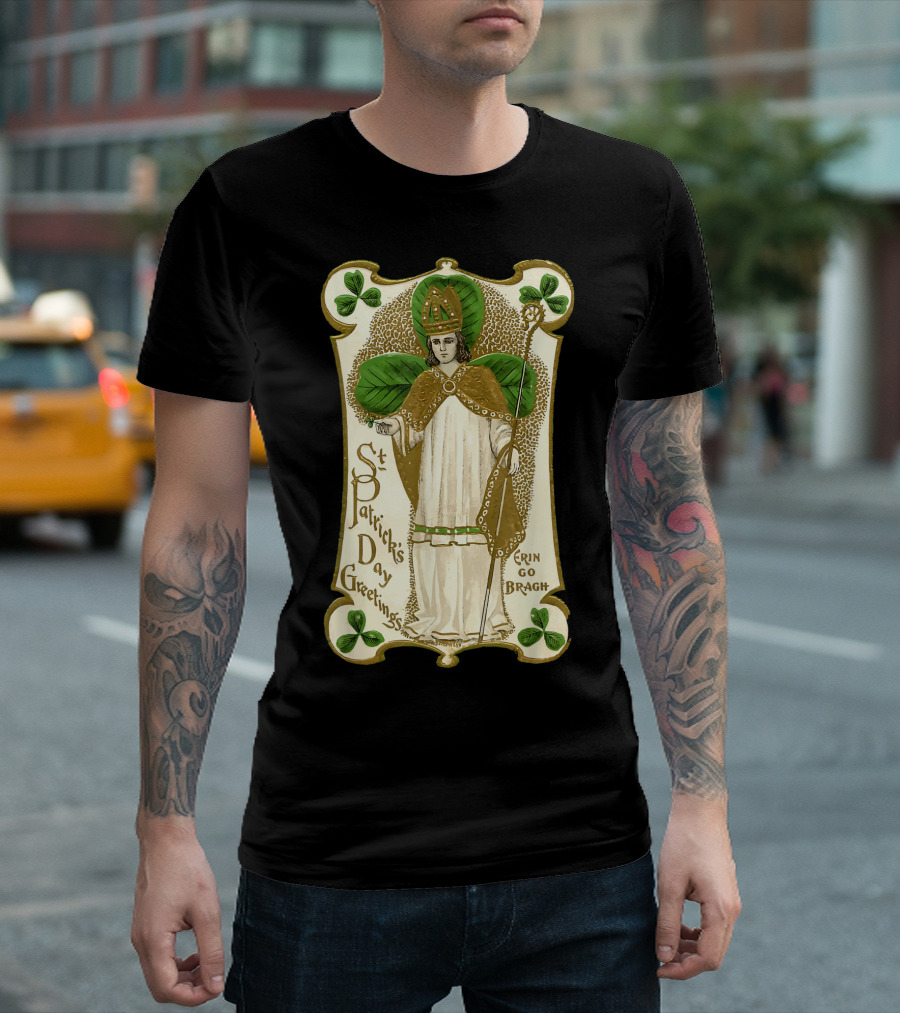 St Patrick's Day Greetings Erin Go Bragh Vintage Clovers St Patrick T-Shirt