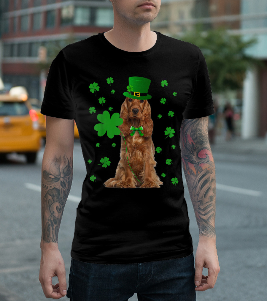 Cocker Spaniel St Patrick's Day Green Hat Shamrock T-Shirt