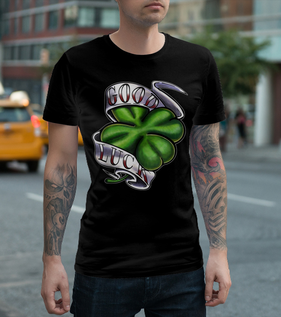 Good Luck Four Leaf Clover St Patrick's Day T-Shirt