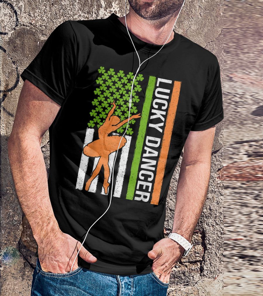Lucky Dancer Shamrock Irish American St Patrick's Flag T-Shirt