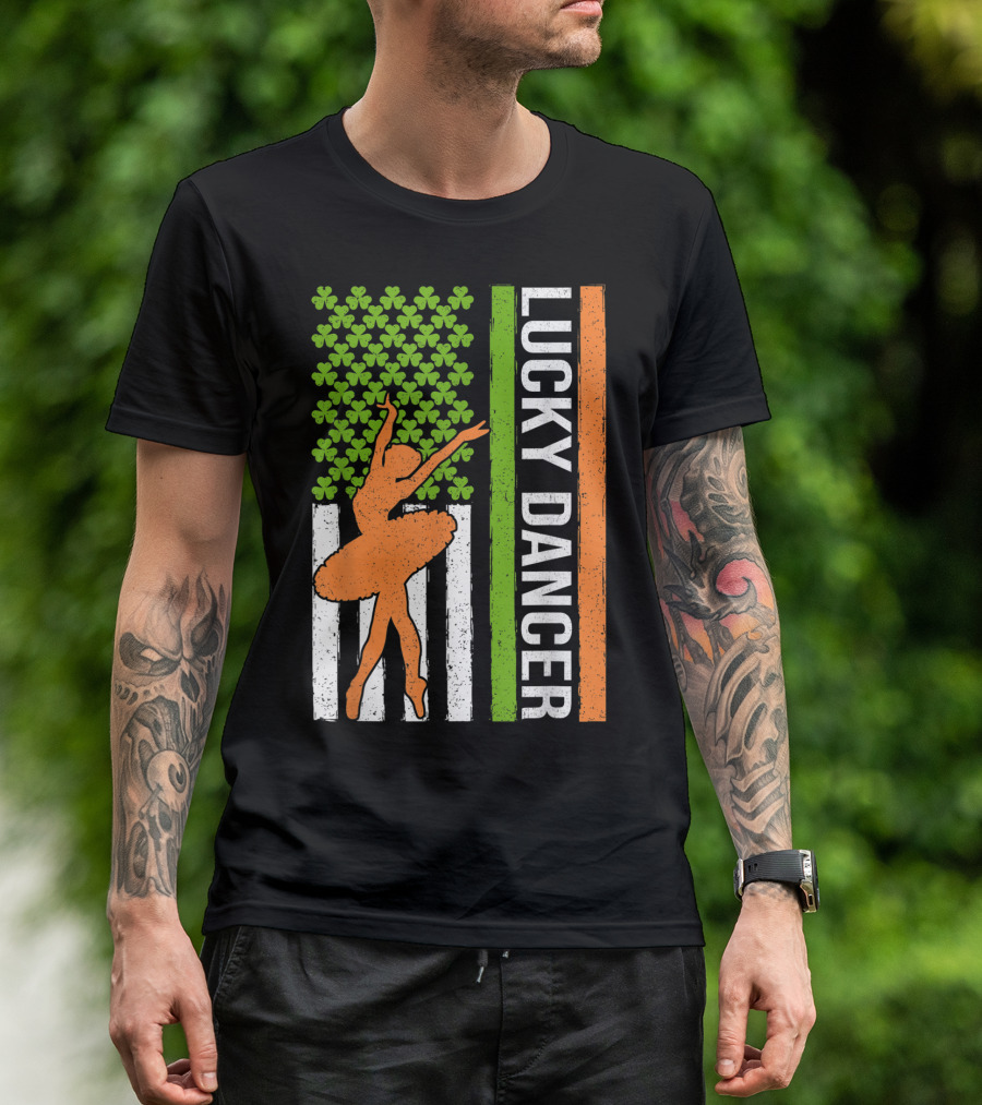 Lucky Dancer Shamrock Irish American St Patrick's Flag T-Shirt