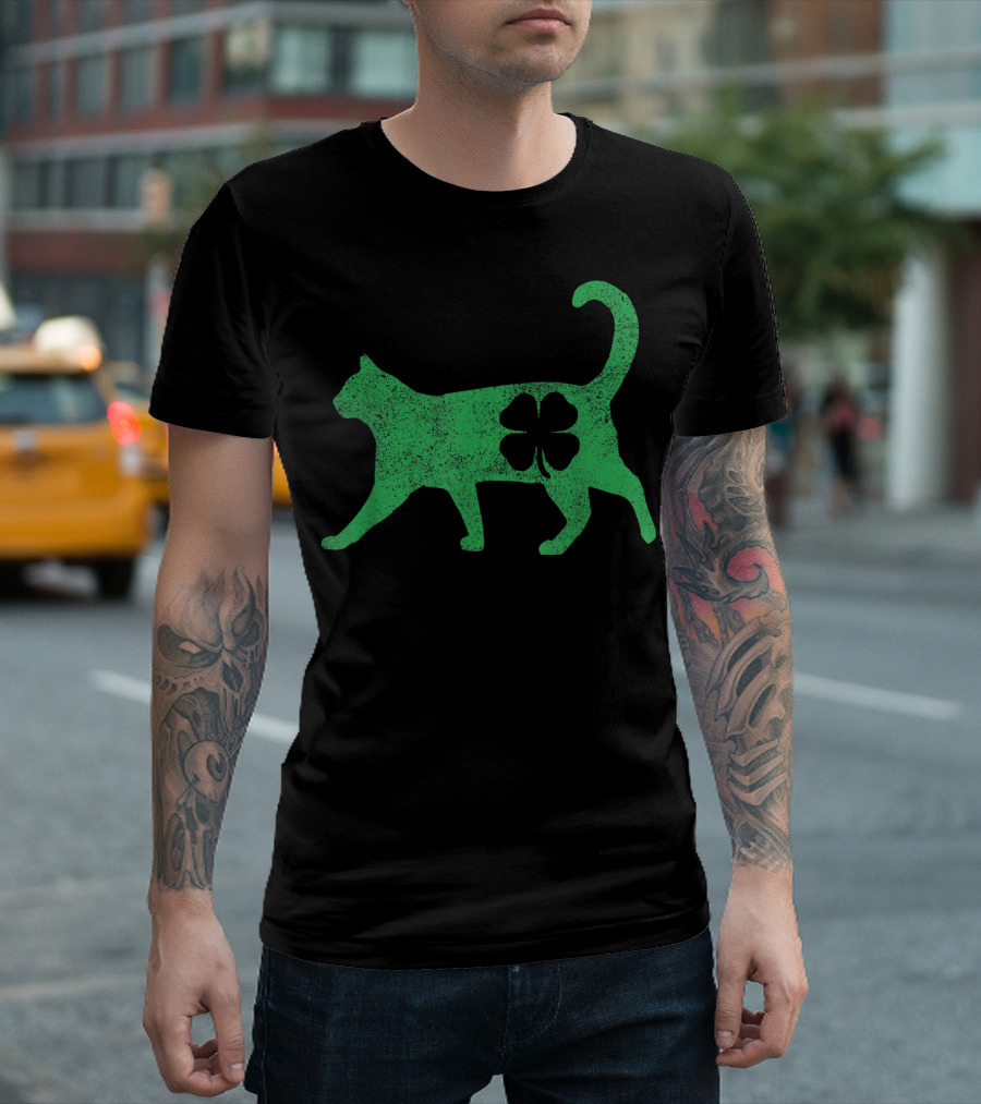 St Patrick's Day Cat Irish Shamrock Catty's T-Shirt
