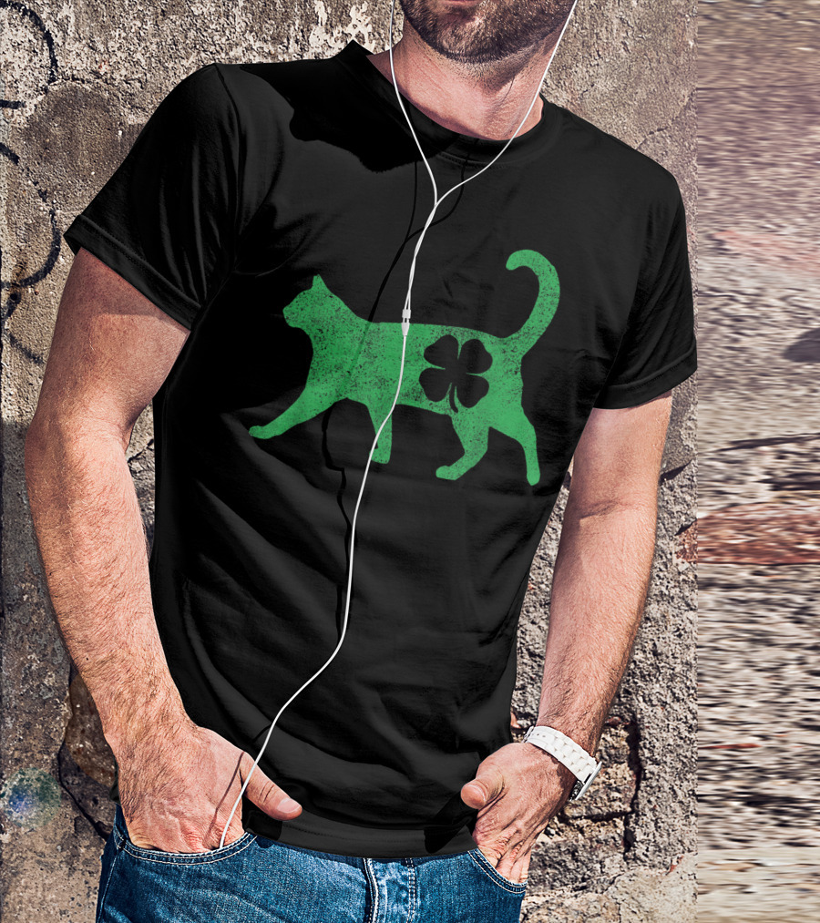 St Patrick's Day Cat Irish Shamrock Catty's T-Shirt