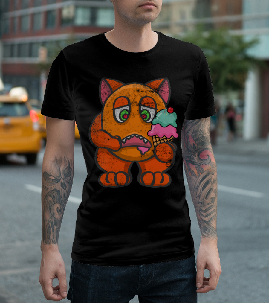 Ice Cream Monster Wafer Chocolate Dessert Cone T-Shirt