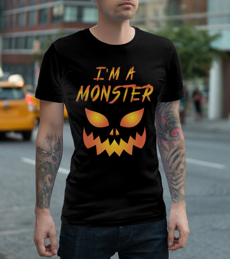 Jack O Lantern Face I'm A Monster T-Shirt