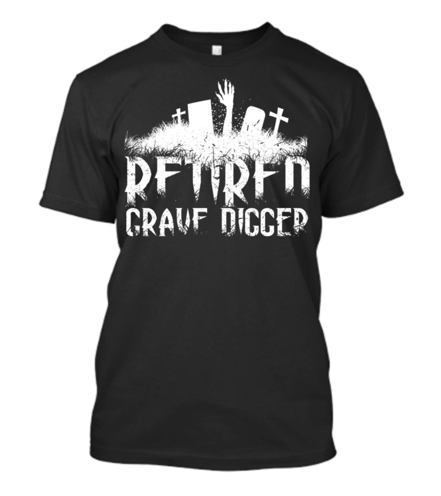Retired Grave Digger Halloween Cemetery Skeleton Hands Tombstones T-Shirt