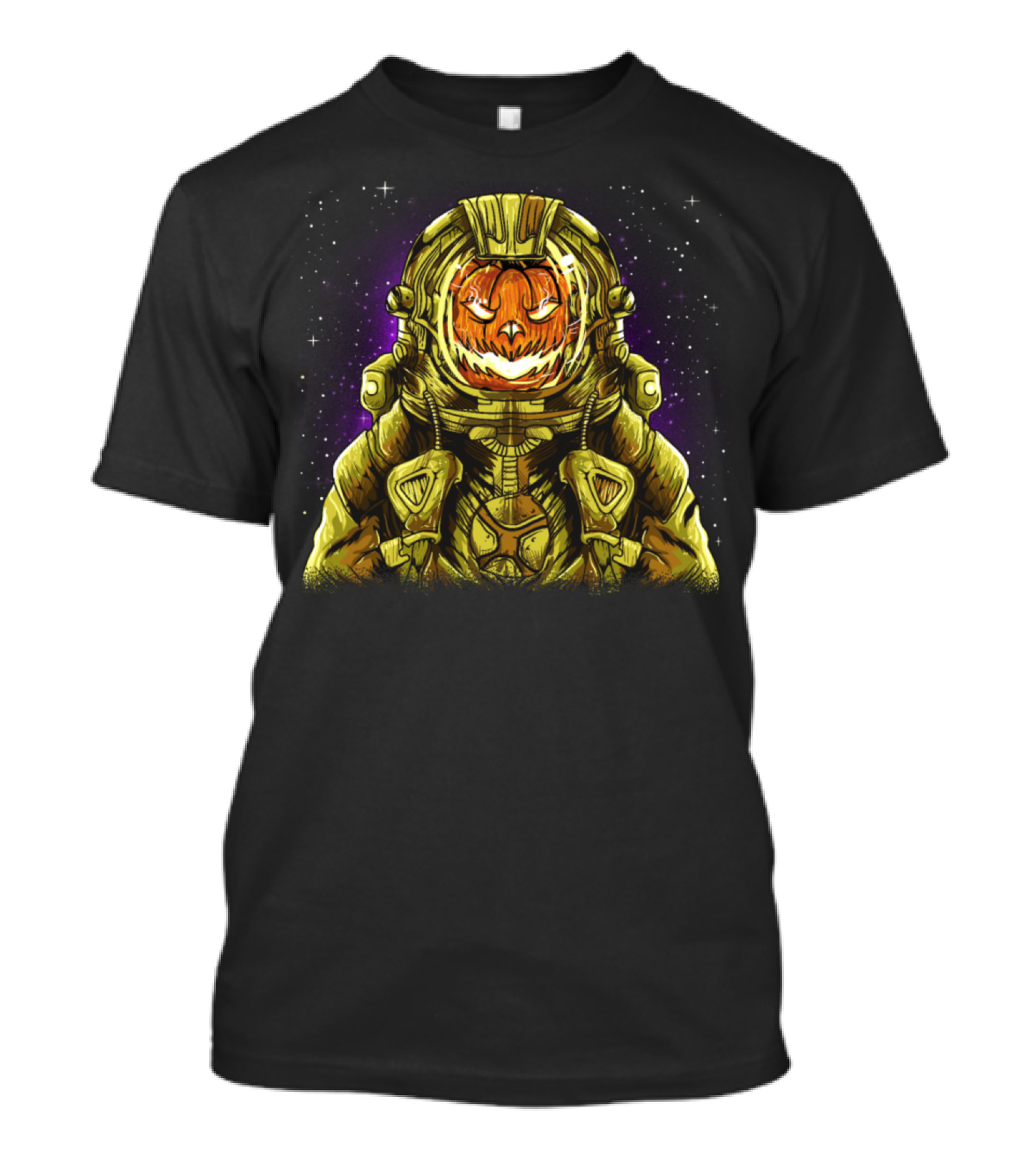 Halloween Pumpkin Zombie In Space Astronaut Suit T-Shirt