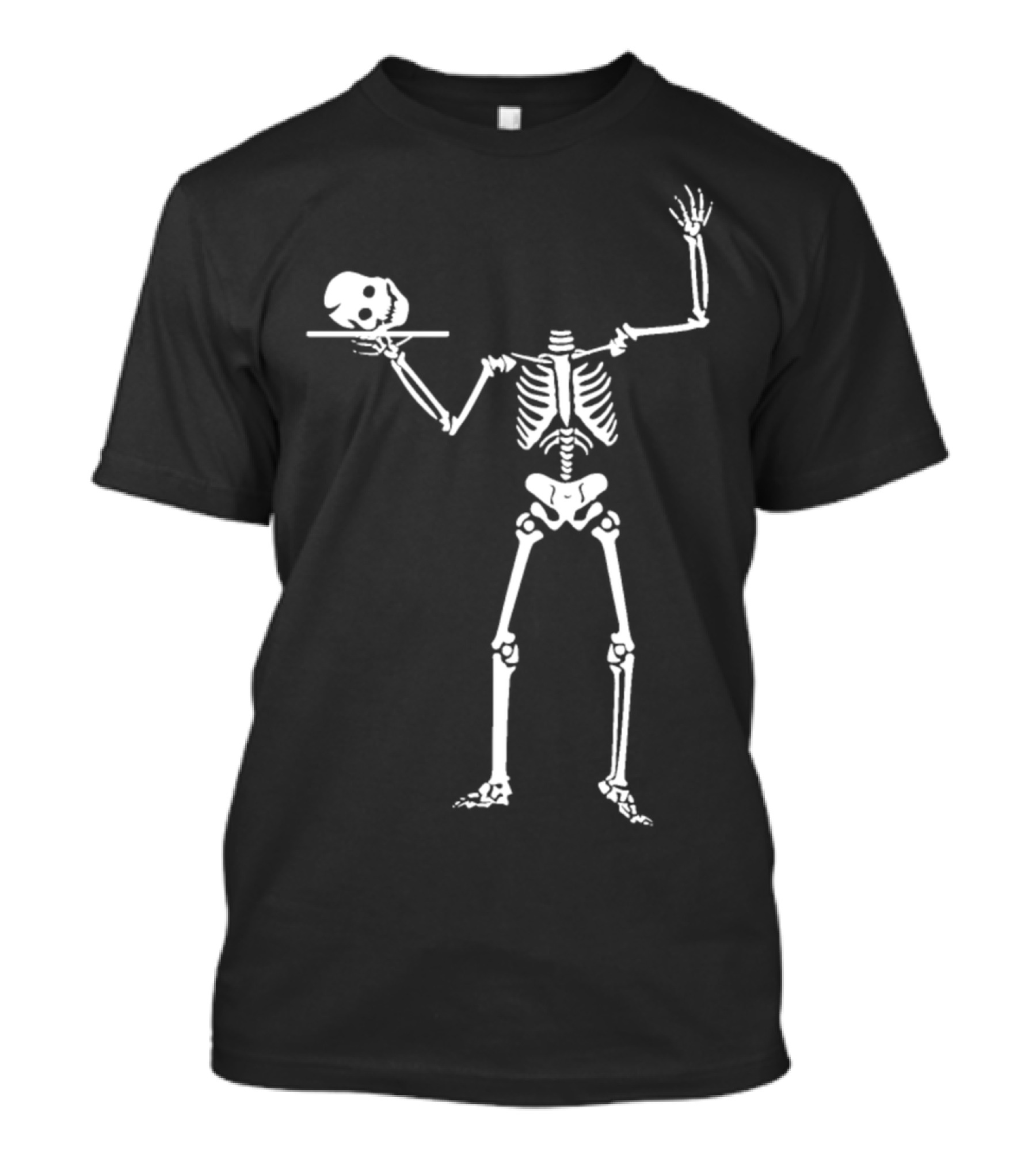 Skelett Skeleton Holding Skull Hamlet Pose T-Shirt