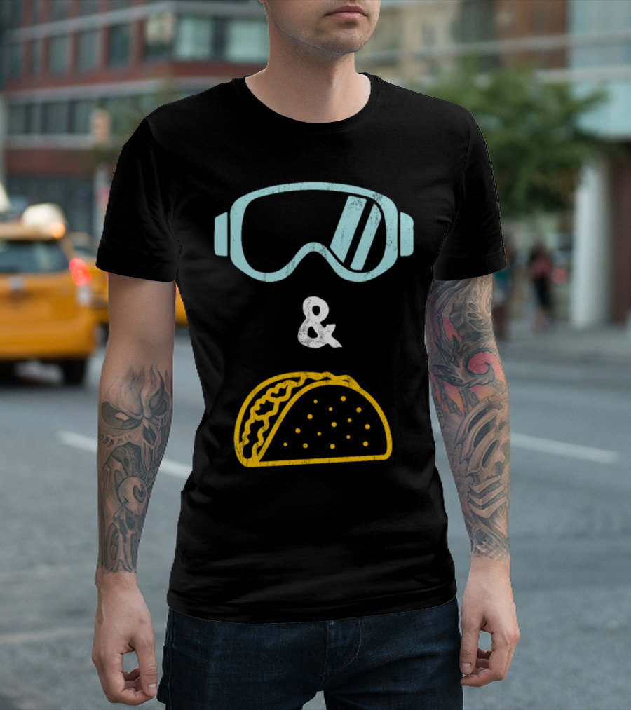 Skiing Goggles and Tacos Funny Sports Ski Taco Love T-Shirt