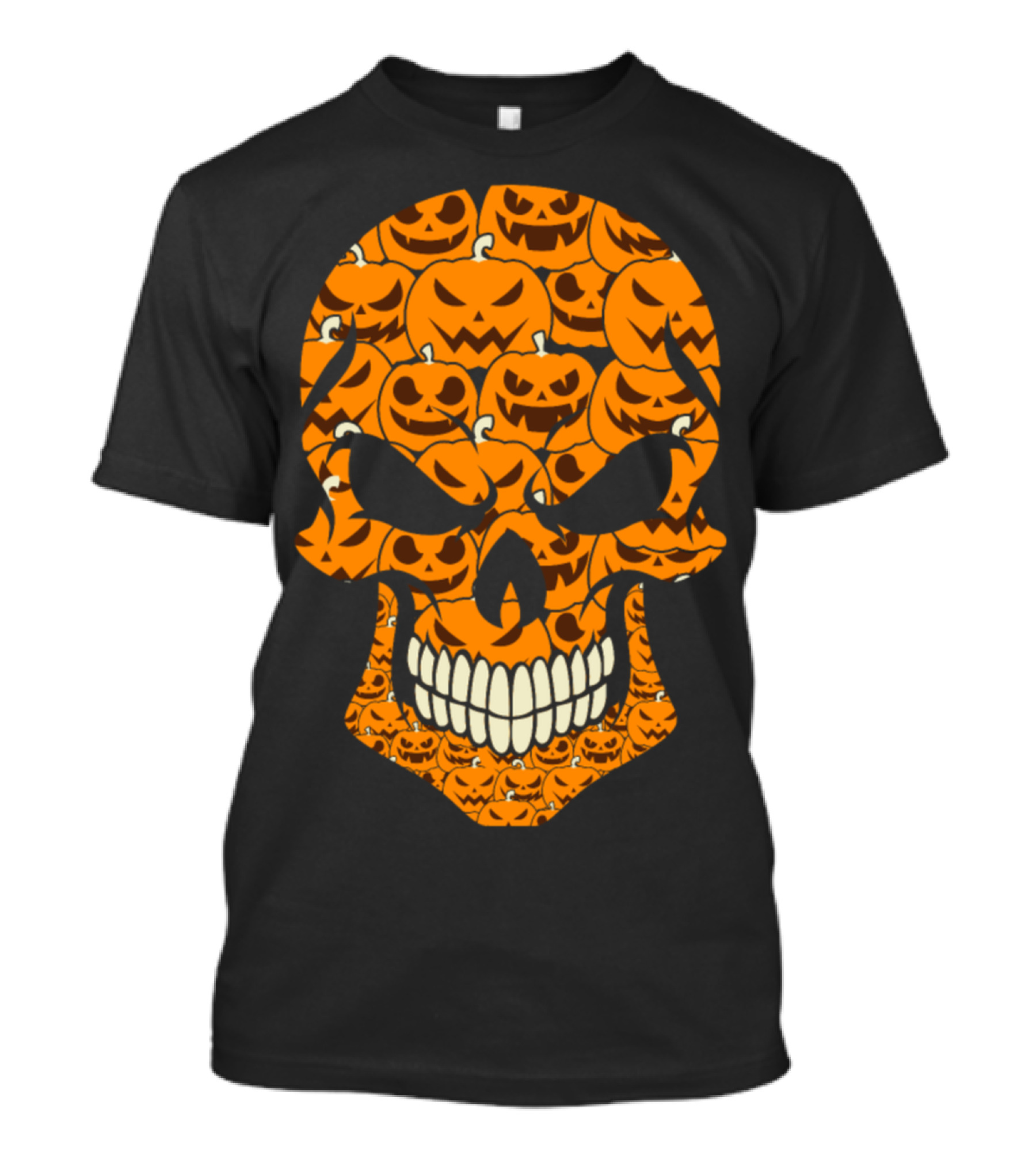 Skull Of Pumpkins Halloween Jack-o'-Lantern Face T-Shirt