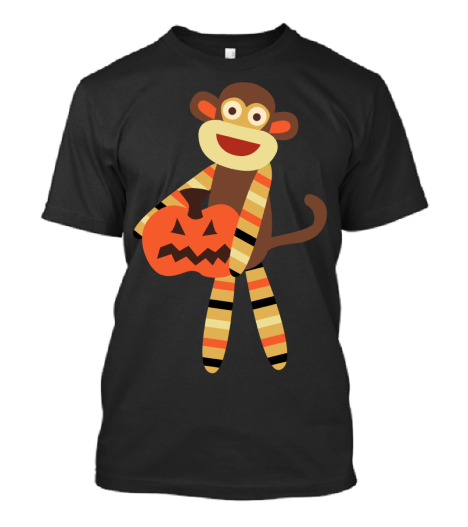 Sock Monkey Halloween Pumpkin T-Shirt