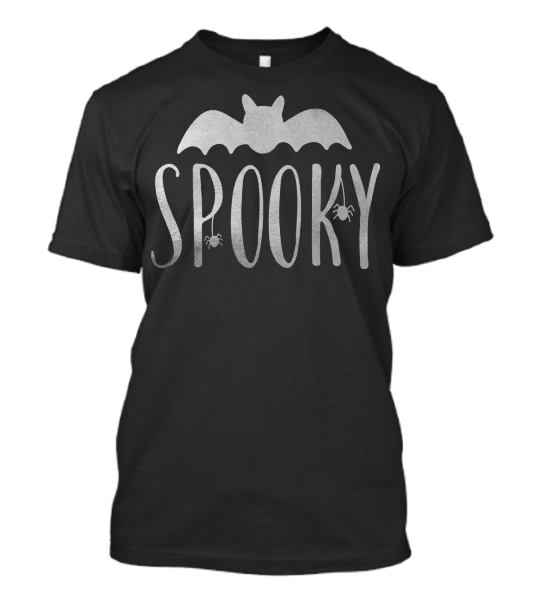 Spooky Bat Halloween Funny Boo Trick Or Treat With Spider Elements T-Shirt