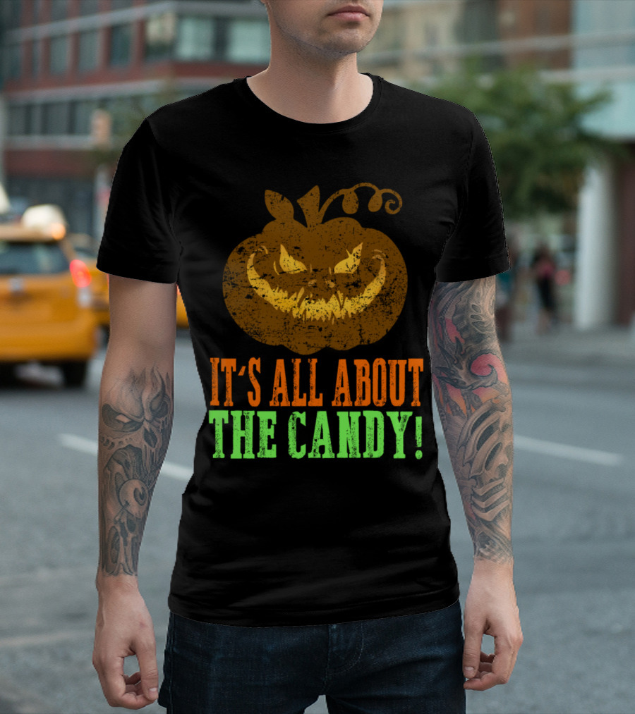 Spooky Pumpkin It's All About The Candy T-Shirt