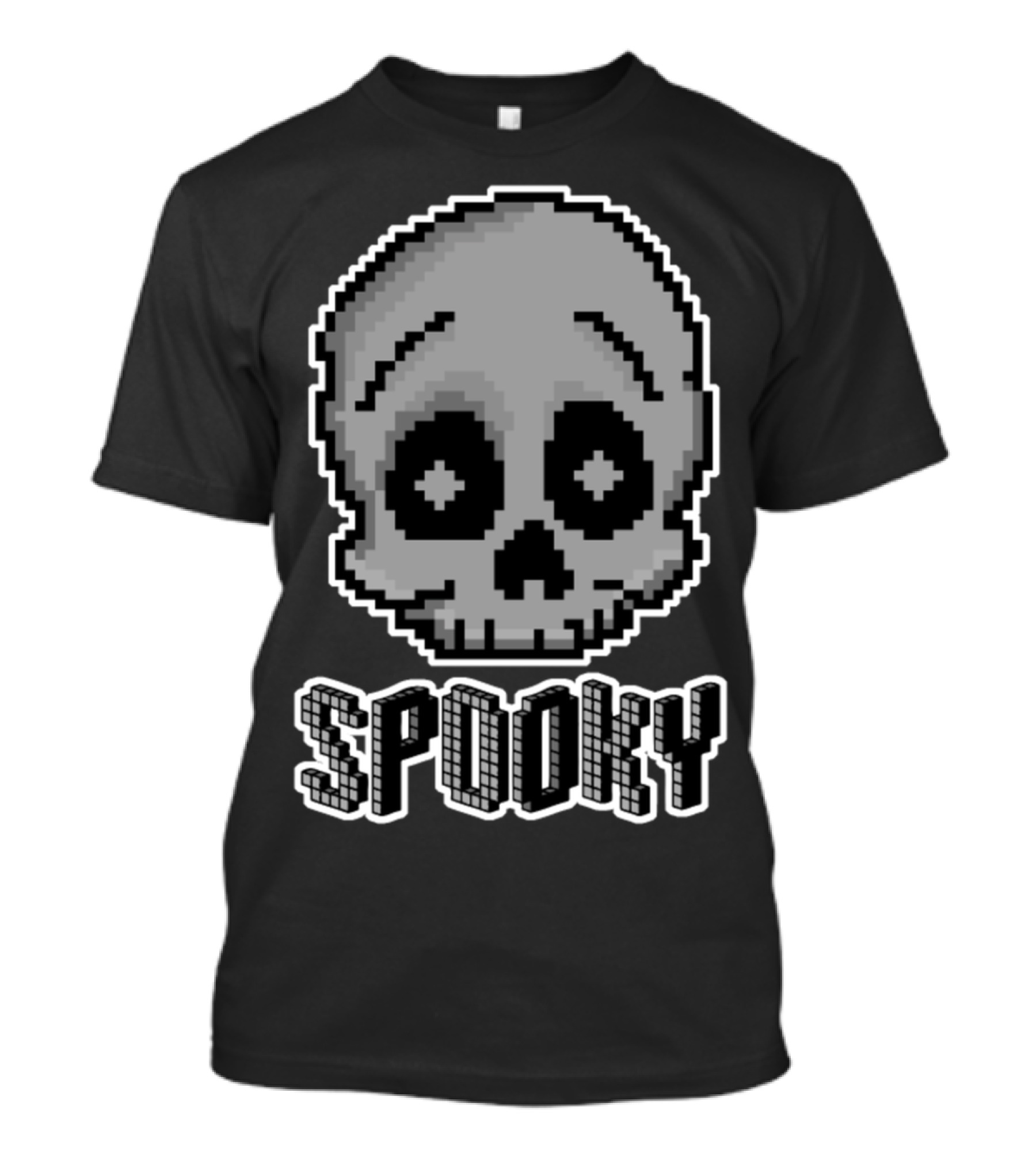 Spooky Pixel Art Skull T-Shirt