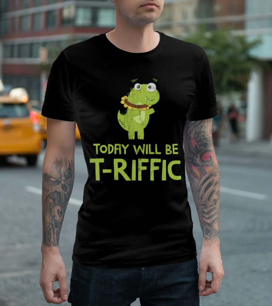 Today Will Be TRiffic Dino Sunflower Rex T-Rex Dinosaur Sunflower Necklace T-Shirt