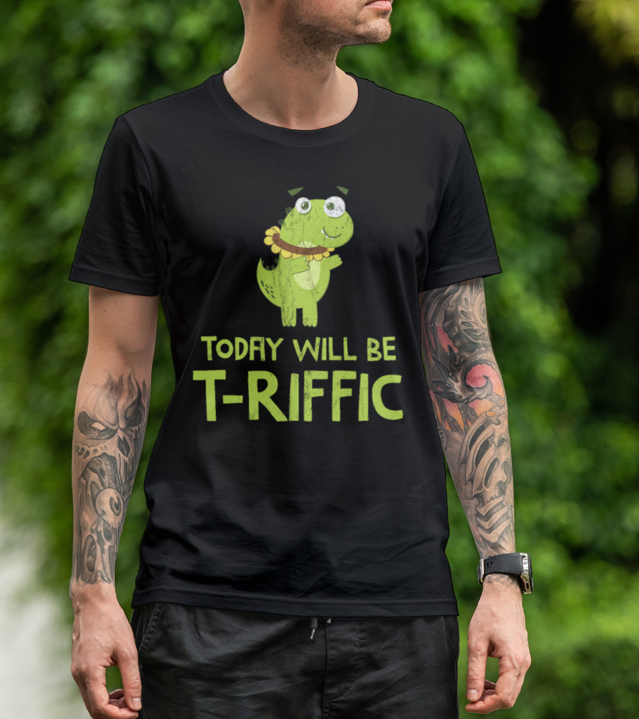 Today Will Be TRiffic Dino Sunflower Rex T-Rex Dinosaur Sunflower Necklace T-Shirt