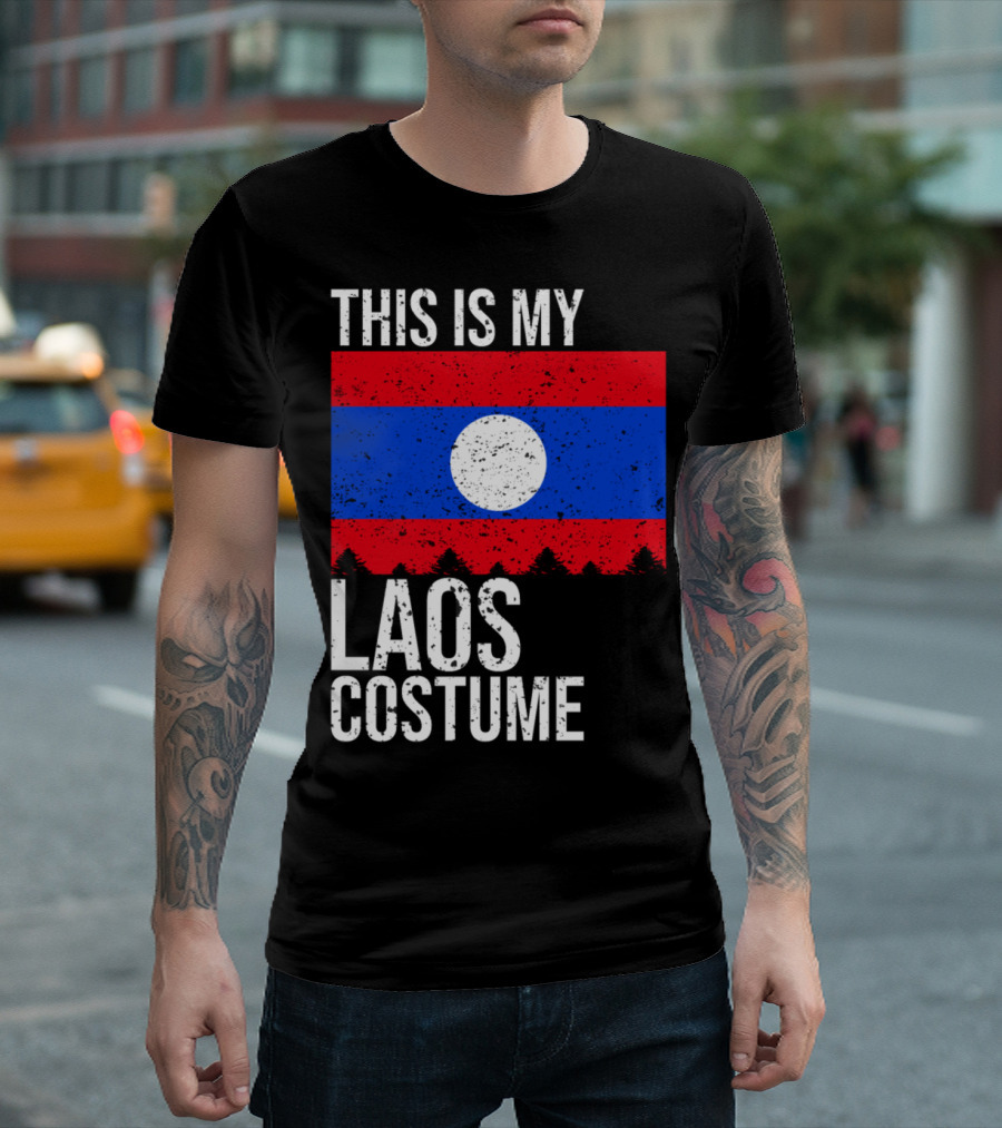This Is My Laos Costume Flag Background T-Shirt