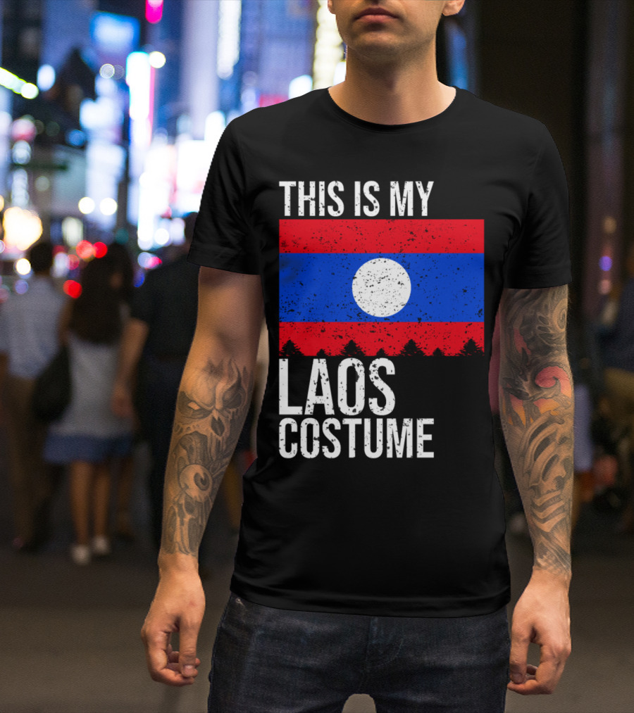 This Is My Laos Costume Flag Background T-Shirt