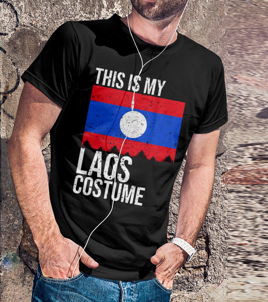 This Is My Laos Costume Flag Background T-Shirt