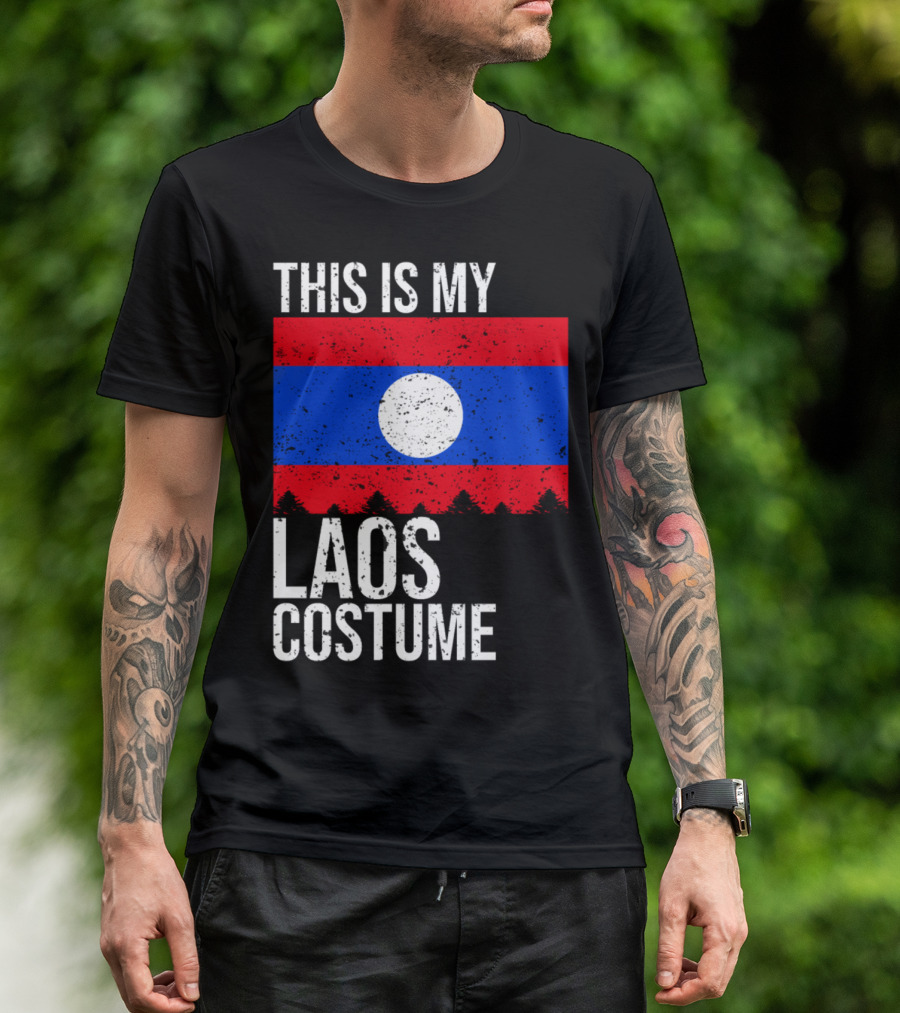 This Is My Laos Costume Flag Background T-Shirt