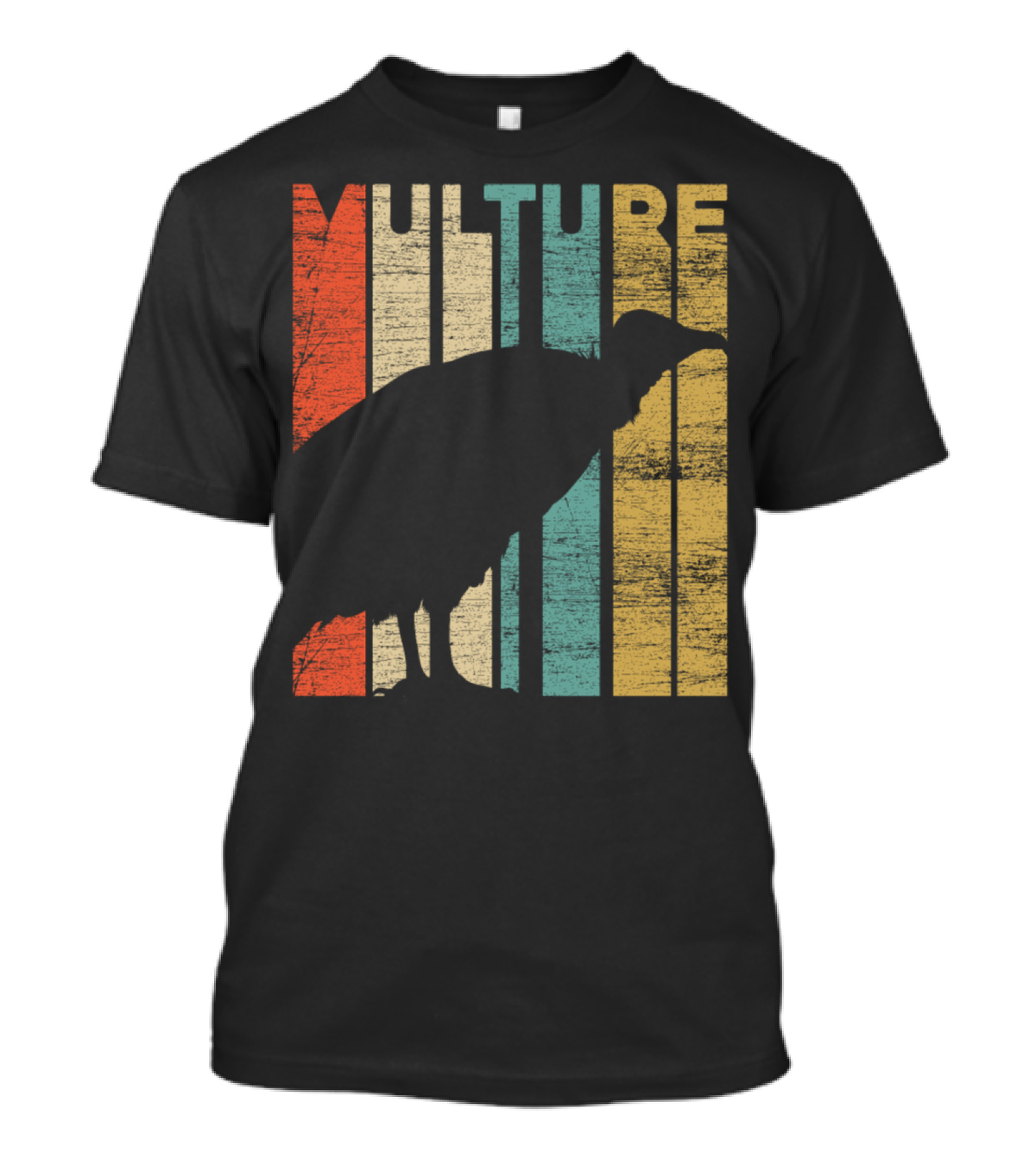 Vulture Africa Vintage Silhouette Retro Stripes T-Shirt