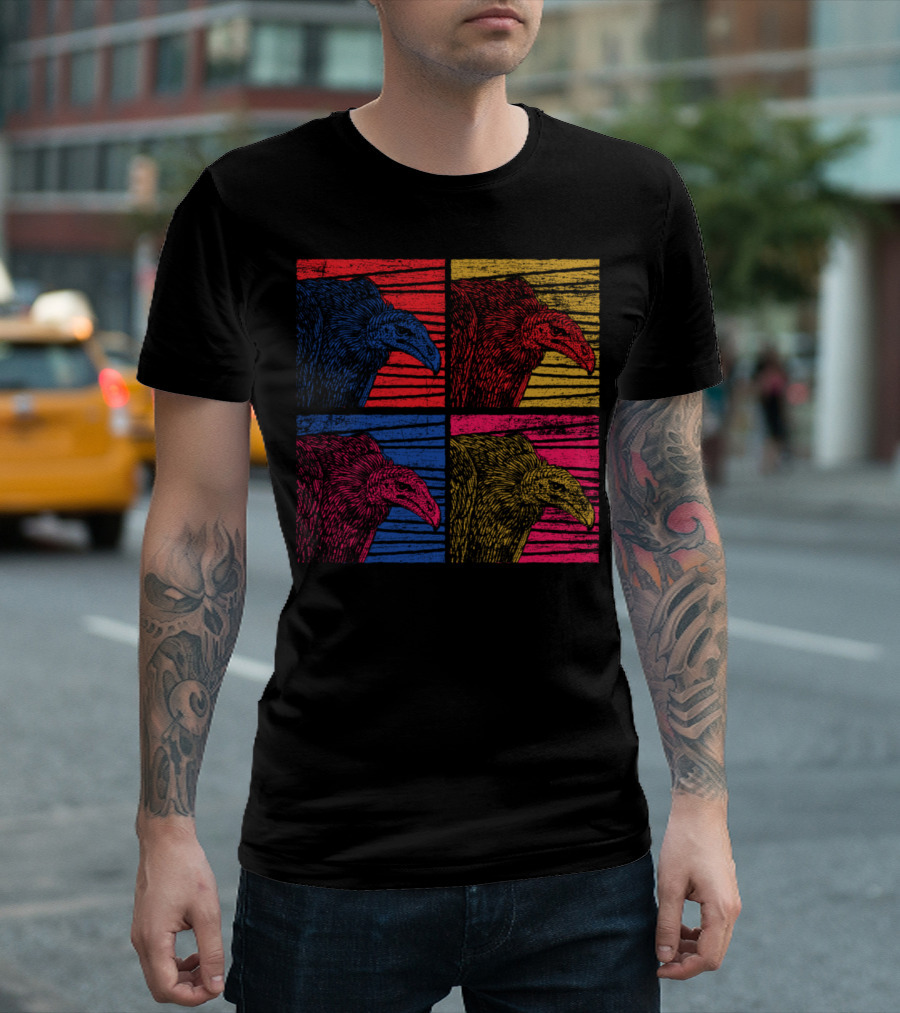 Vultures Pop Art Style Color Blocks T-Shirt