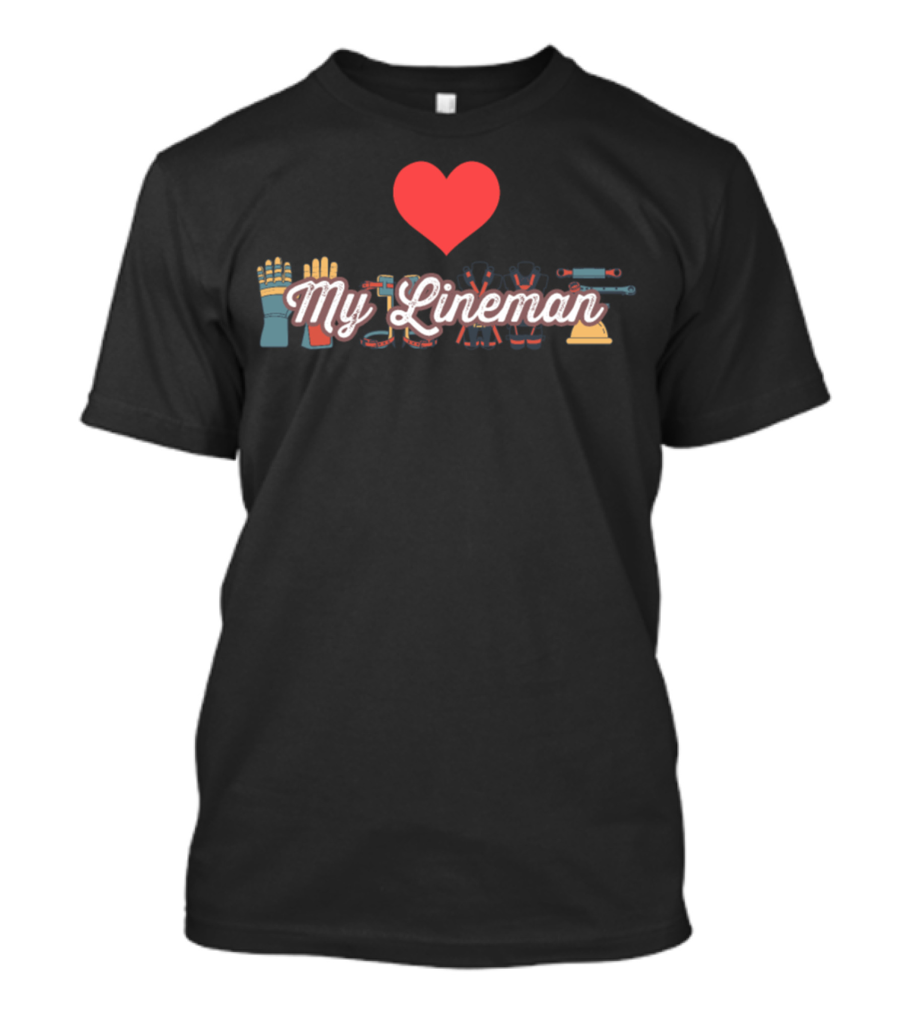 Love My Lineman Football Equipment Heart T-Shirt