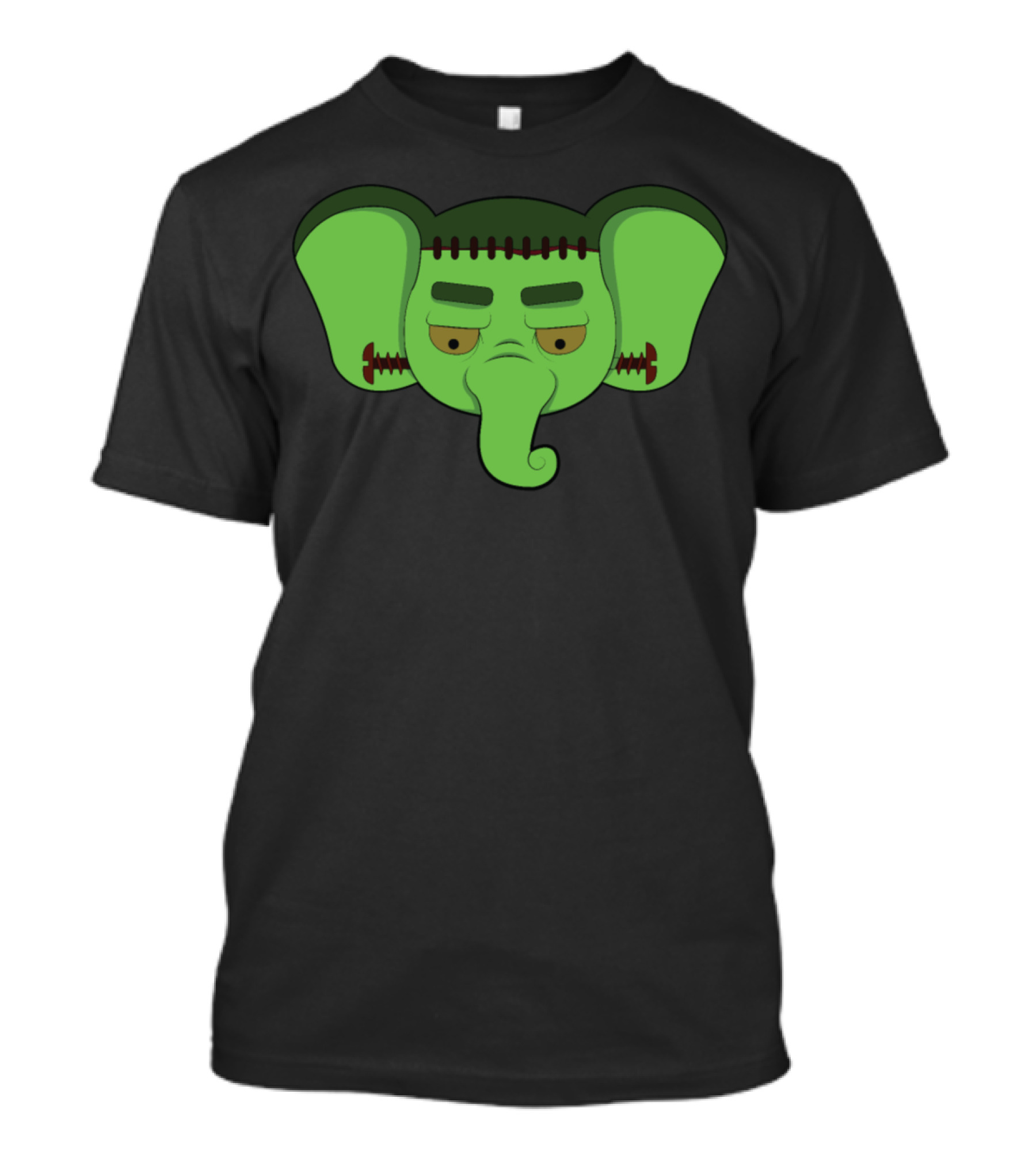 Zombie Elephant Frankenstein Head T-Shirt