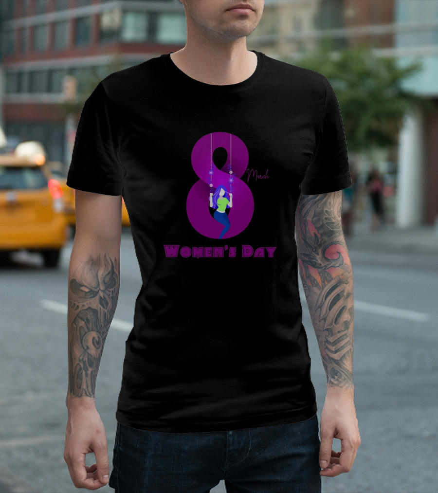 8 March Women's Day Bold Purple Celebration T-Shirt