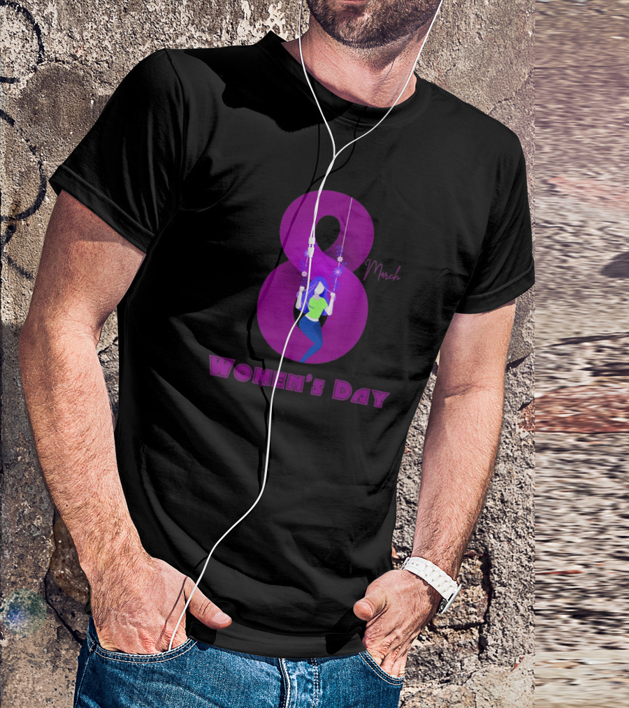 8 March Women's Day Bold Purple Celebration T-Shirt
