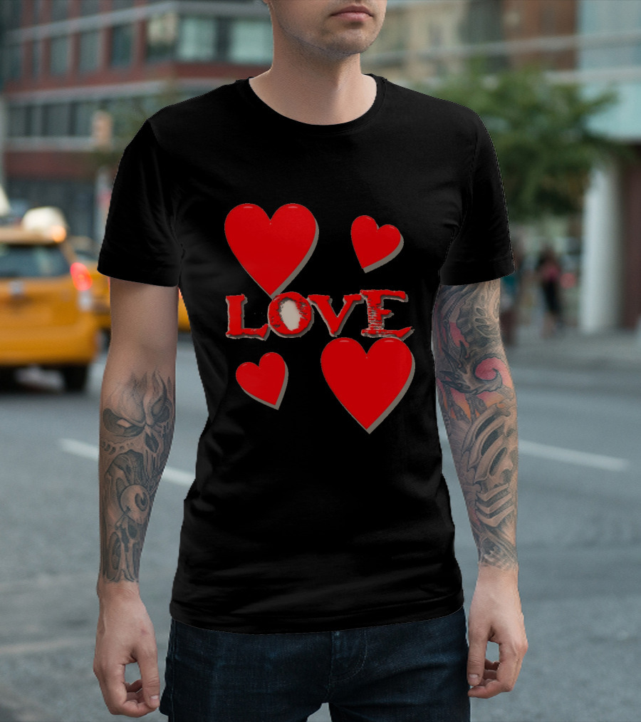 Love Valentine's Collection Hearts T-Shirt