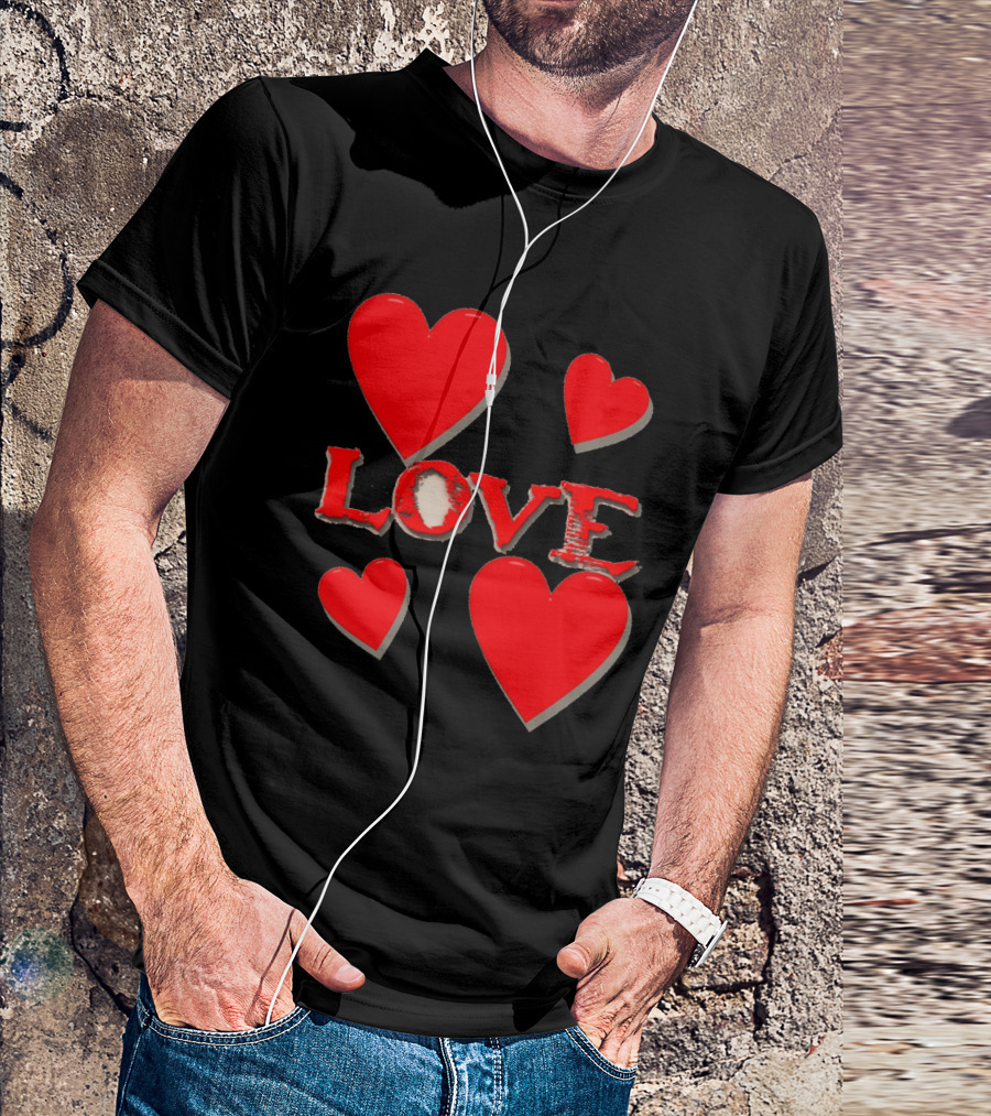 Love Valentine's Collection Hearts T-Shirt