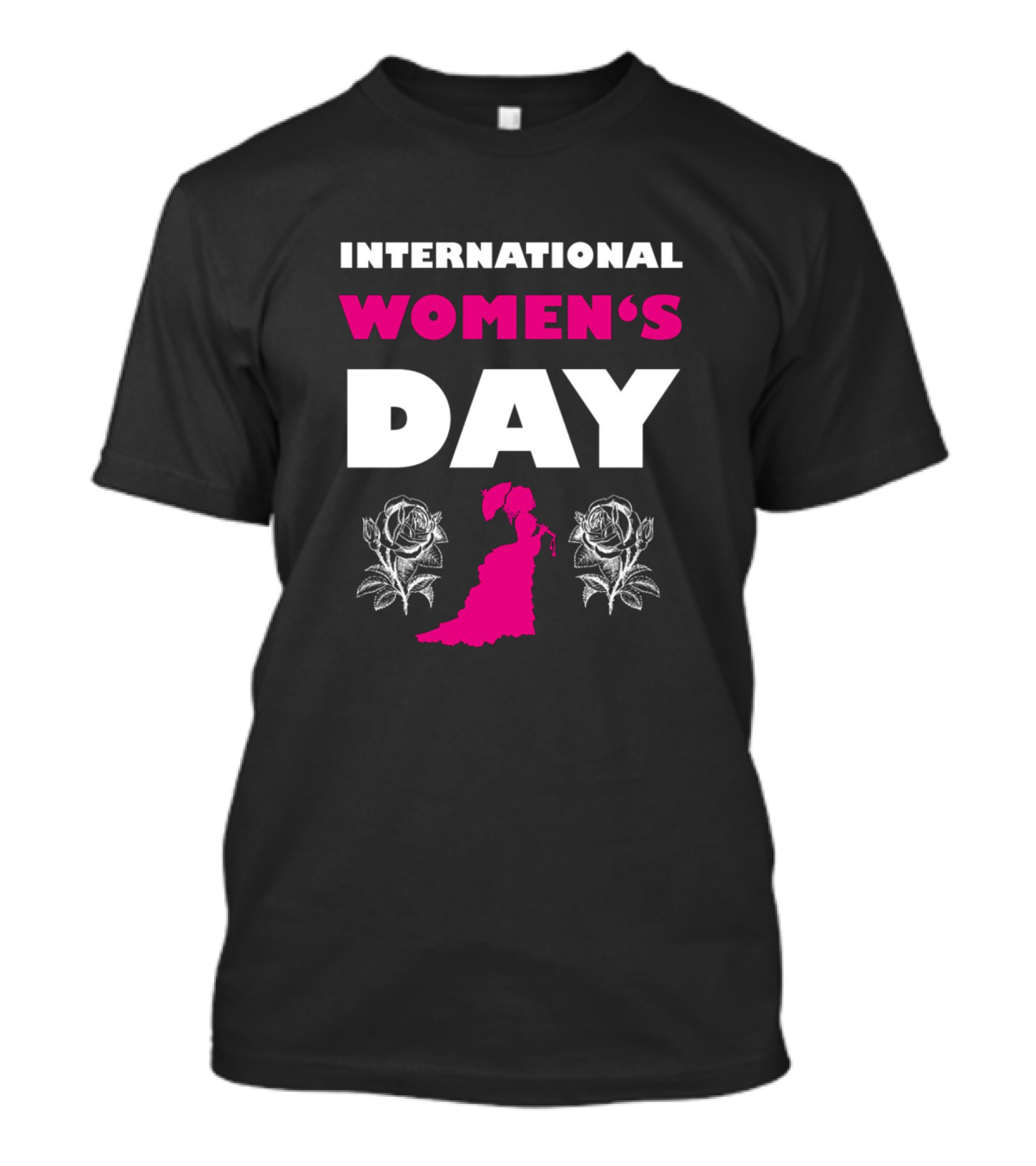 INTERNATIONAL WOMEN'S DAY 8TH MARCH HOLIDAY CELEBRATION WITH SILHOUETTE AND ROSES T-Shirt
