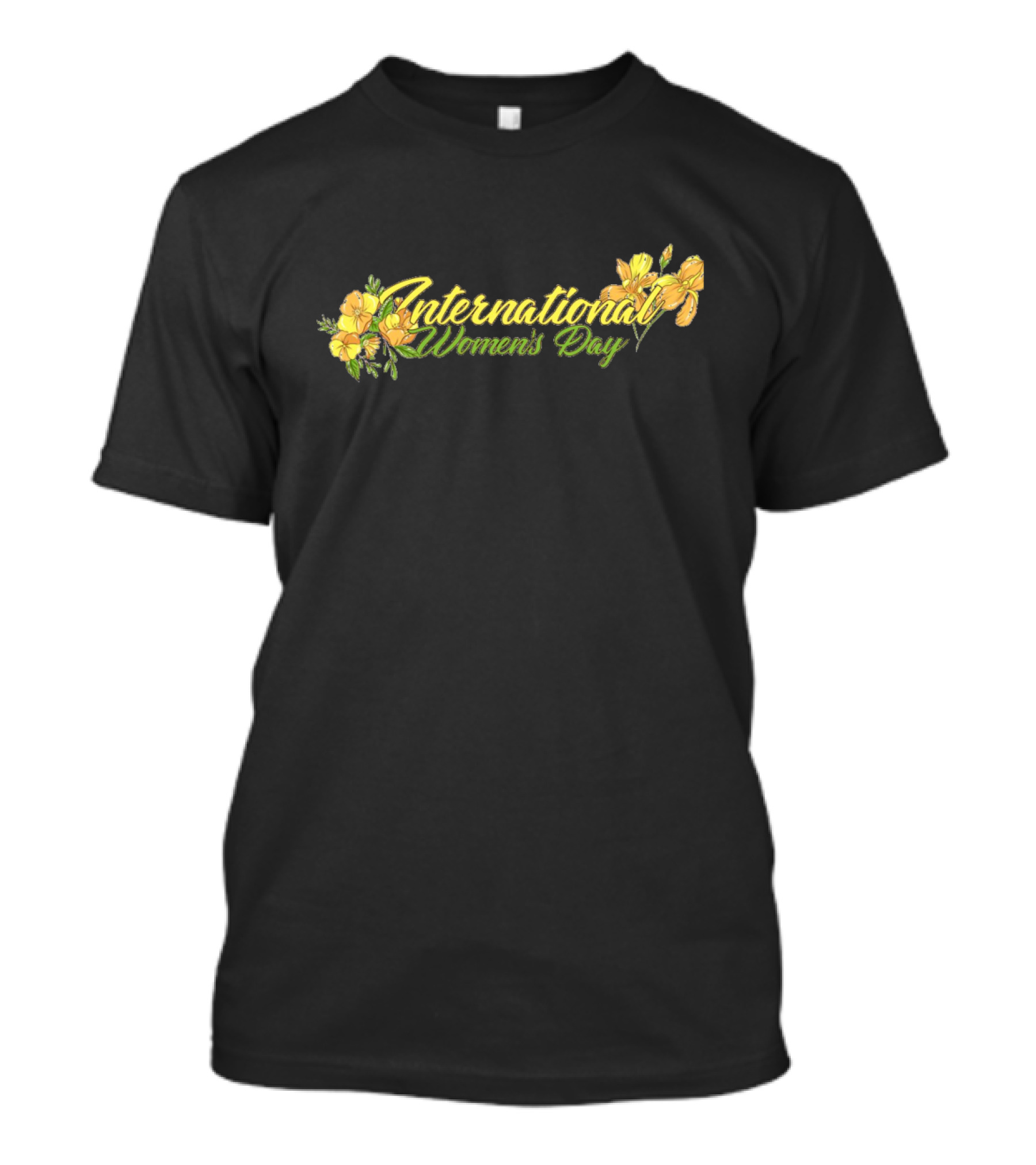 International Women's Day Women's Day Yellow Floral Graphics T-Shirt
