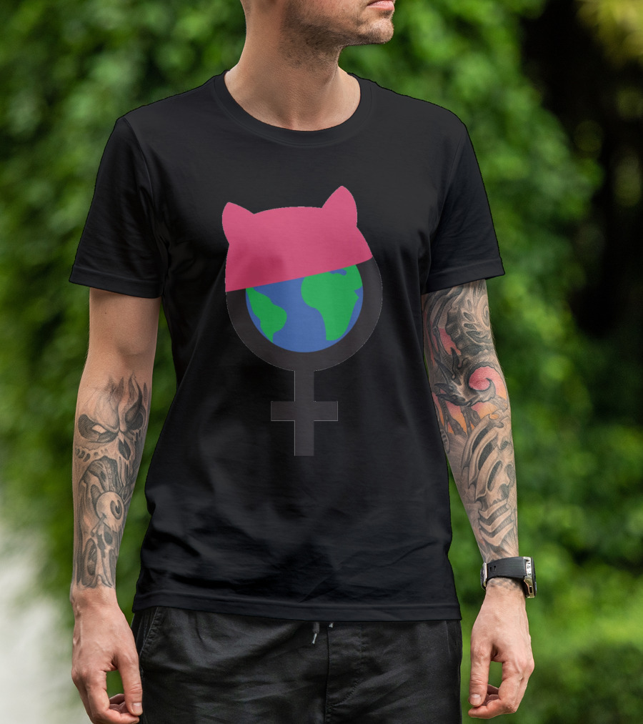 Women's Day Is Every Day Feminist Symbol Earth Pussyhat T-Shirt