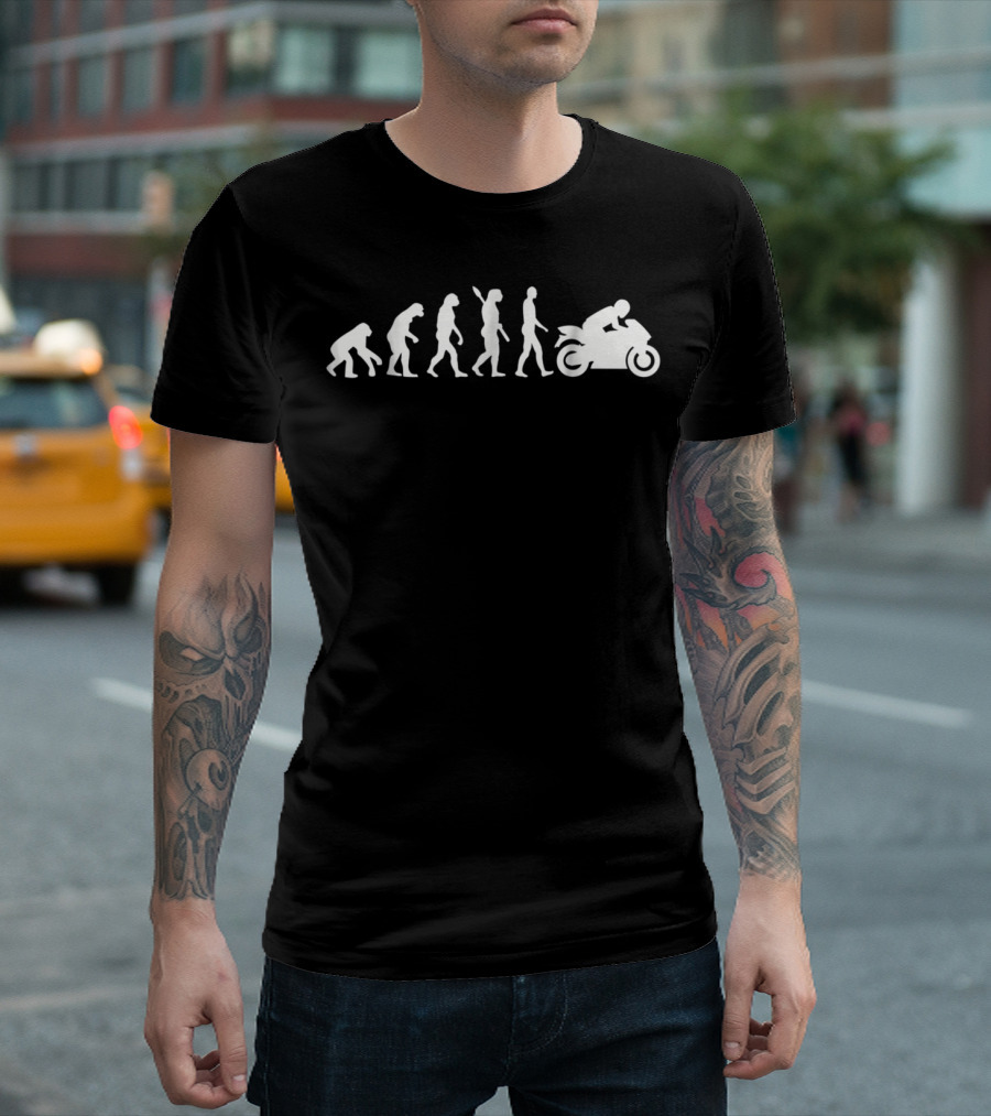 Evolution of Man to Motorcycle Progression T-Shirt