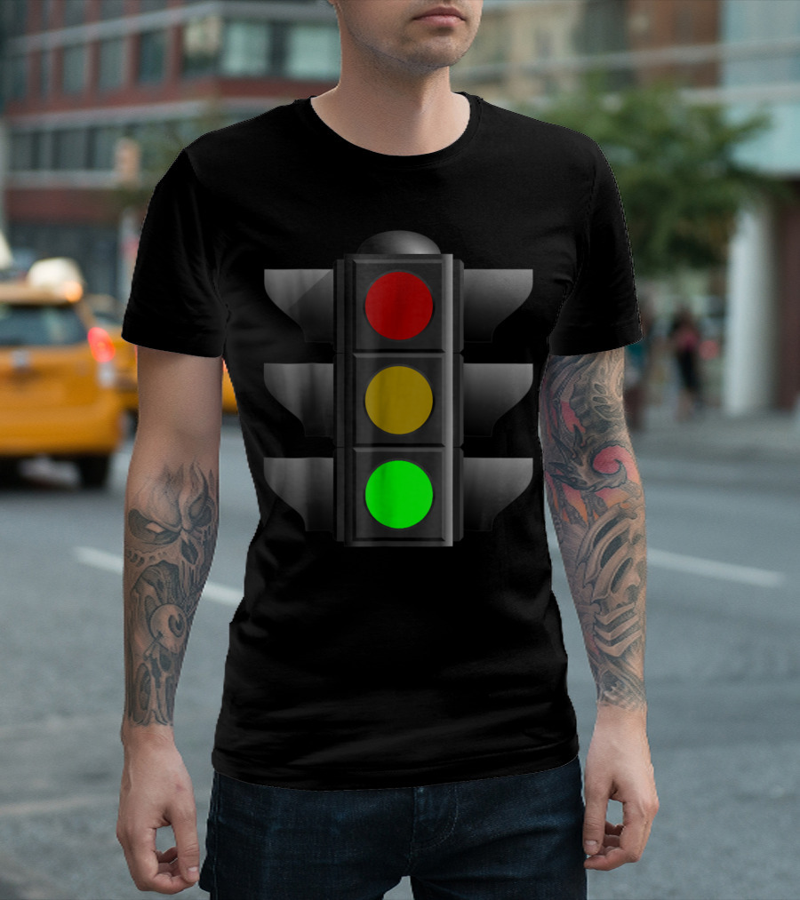 Green Traffic Light Signal Lover Stop Caution Red Yellow Green T-Shirt