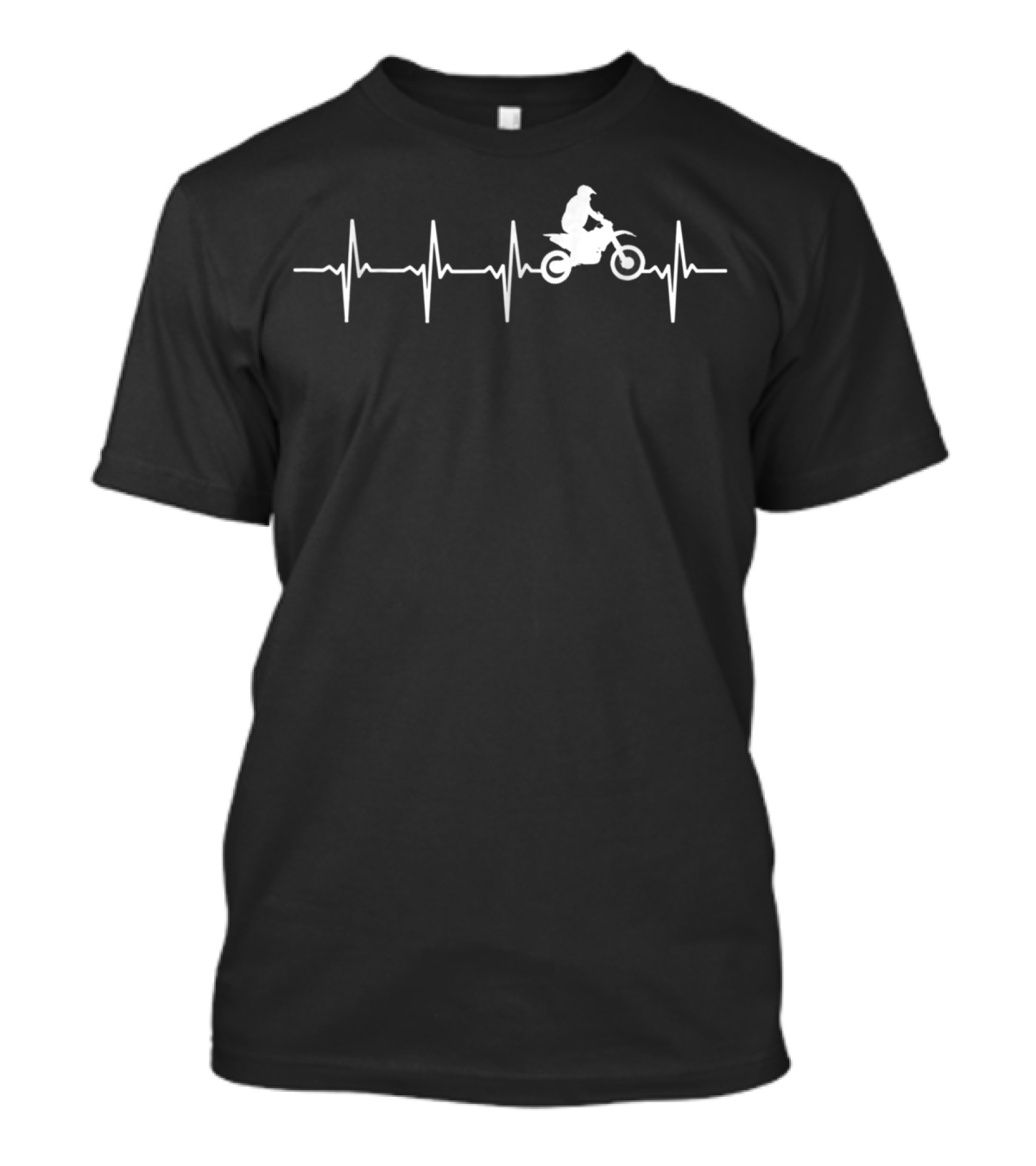 Heartbeat Motocross Bikers EKG Rider Pulse Line T-Shirt