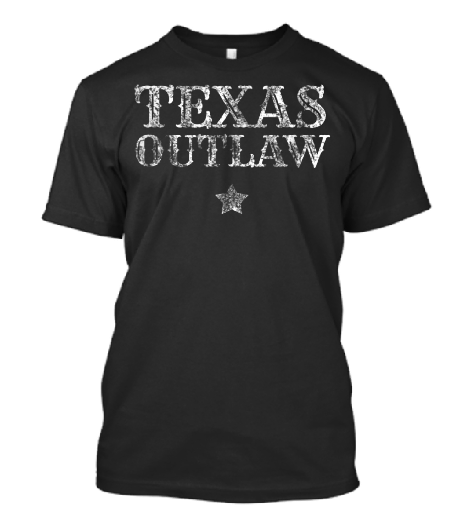 Texas Outlaw Star Cowboy Bold Retro Western T-Shirt