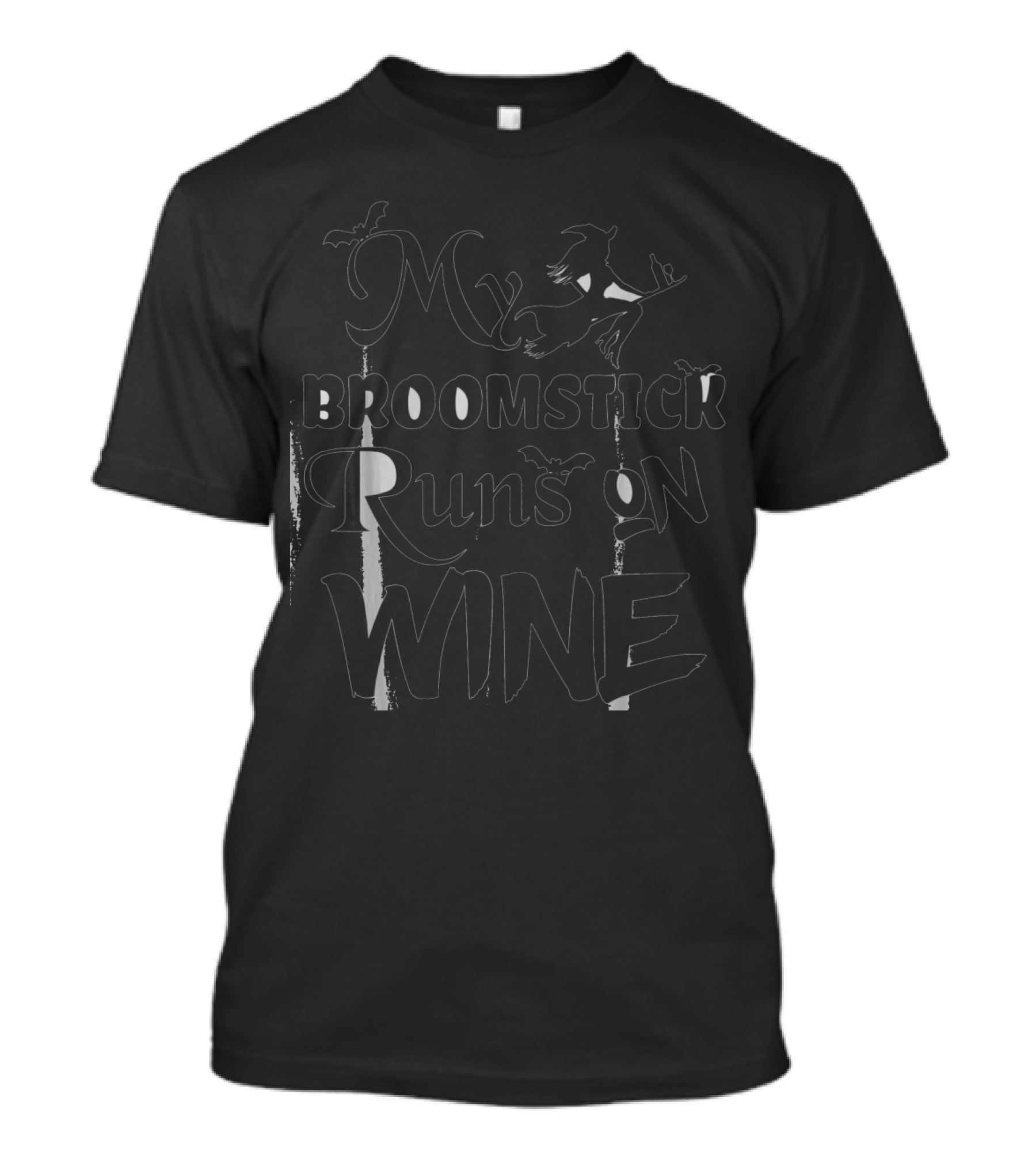 My Broomstick Runs On Wine Halloween Cute T-Shirt